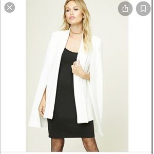 NEW F21 white padded cape blazer